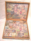 10.5x9 Vintage 1.5 Wooden Wood 30 Block Puzzle 4 Sided W Box Kids Toys Pets