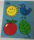 160-03 Playschool Vintage Colors I See Wood Puzzle 4 Pieces