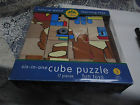 16pcs Little Tree New Vtg 1999 Cube Puzzle Six In One Natural Wood Learning Toys