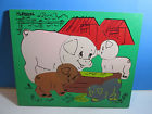 175-1 12pc. Playskool Wooden "pigs Puzzle " Tray Vintage