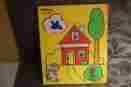 180-01 Playskool Vintage My House Wooden Puzzle 5 Piece Childrens Preschool
