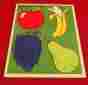 180-06 Connor Melody Puzzle Playskool Favorite Fruits 4 Piece Vintage Original Kids