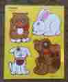 180-08 Playskool Vintage Thick Wooden Puzzle My Pets 4 Pieces