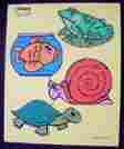 180-11 Playskool Vintage 4 Pcs Wooden Puzzle Water Pals Preschool Usa