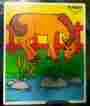 186-07 Playskool Wood Wooden Puzzle Horse Pond Frog Fence 5 Pieces Made In Usa