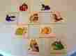 19-081 Rare Vintage Wood Puzzle Box Of 9 Individual 4 Piece Puzzles No Nice