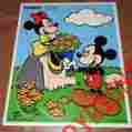 190-27 Playskool Wooden Puzzle Vintage Mickey Minnie 10 Pc 2-4 Yr Walt Disney