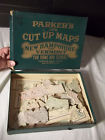 1900s Parker Maps Brothers Puzzle Up Vintage Hampshire Cut Vermont Wooden