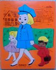 195-11 Vintage Wooden Patrol Woman Puzzle Playskool 19 Pieces