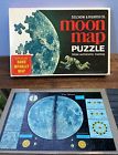 21x14 Selchow Righter Co Vtg Moon Map Puzzle Rand Mcnally Authentic Lunar Photos Complete 518