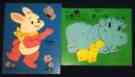 275-38 Wood Complete 165-2 Puzzles Vintage Playskool Two Rabbit Hippo Peter