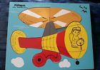 276-29tray Puzzle Playskool Wooden Helicopter Vintage 10 Pieces