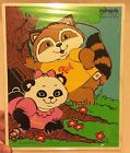 330-10 Playskool 1980 Pammy Rick Ricky Raccoon Wooden 7pc Hallmark Vtg Puzzle