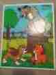 375-11 Playskool Vintage Disney Fox Hound Wooden Copper Todd Chief Puzzle