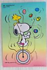4188b-1 Golden Vintage Wooden Jigsaw Puzzle Snoopy Juggling Easter