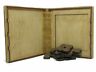 758149749402 Orange Kat Engleberg Square Variation Wooden Bookshelf Hinged