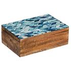 780729477450 Handmade Small Decorative Box With Chevron Mosaic Pattern