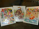 80-12d 80-12a Playskool Lot Of 3 Vtg Inlaid Jigsaw Puzzles Golden Press 80-1d