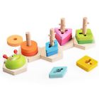 854066008063 Caterpillar Peg Shapes Toddlers Shape Color Sorters Wooden