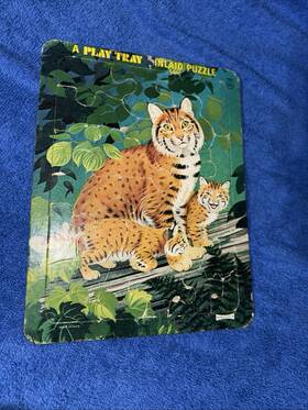 4511-1d A Play Tray Vintage Bobcat Puzzle Home21