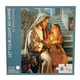 S126pz500 Altus 849193016630 Let Your Light So Shine Jigsaw Puzzle 500pc Simon Dewey Jesus