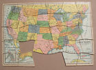 1880-1900 America Bradley Dissected States Milton Puzzle Map United Outline