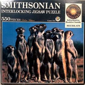 American Publishing 078581048025 1989 Meerkats Smithsonian Interlocking 550 Pc 18 Inch X 24 Puzzle