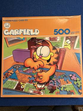 American Publishing 078581061208 1978 Vintage Garfield 500 Piece Jigsaw Puzzle Complete