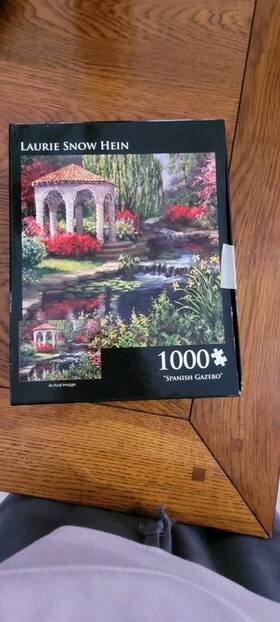 Andrews & Blaine 1527 Jigsaw Puzzle Inch Spanish Gazebo Flower Garden Laurie Snow Hein 1000 Piece