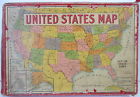 4811 Antique Puzzle Dissected Milton Cut . U. 1920s Box Bradley Map