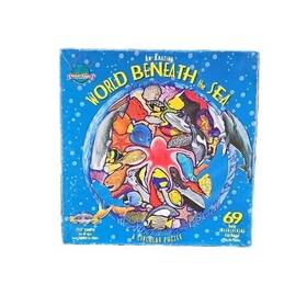 Anythings Puzzable 605046010015 Vintage Amazing World Beneath The Sea Circular Puzzle Minnow To Whale 69 Piece