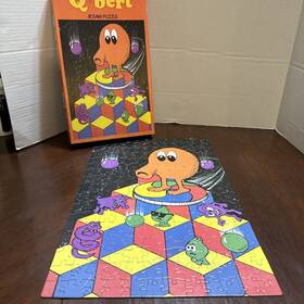 Apc 078581016307 1983 Qbert Jigsaw 200 Piece Puzzle Coily Slick Sam Ugg And Wrong Way On Squares