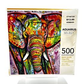Aquarius Select 840391120525 Dean Russo Elephant 500 Pc. Jigsaw Puzzle 16 Inch X 20