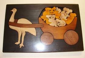 38194 Aussie Stuff Htf - Wood Puzzle Koalas In Emu Drawn Cart Unopened Pkg