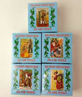 B Shackman & Co. Inc. 096691184105 Victorian Christmas Jigsaw Puzzle 100 Piece Lot Of 5