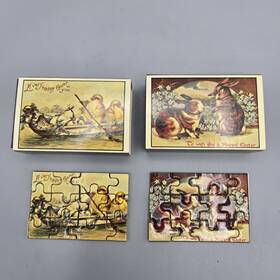 B. Shackman Co. Inc. 096691291100 2 Easter Ornament A Very Happy / To Wish You 12pc Puzzles Vtg