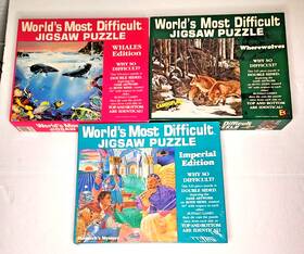 Buffalo Games 079346008766 Worlds Most Difficult Jigsaw Puzzle Lot 3 Whales Wherewolves Imperial Edition