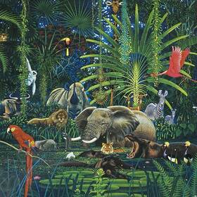Buffalo Games 079346008865 Worlds Most Difficult Jigsaw Puzzle Jungle Edition 1993 Vintage Double Sided