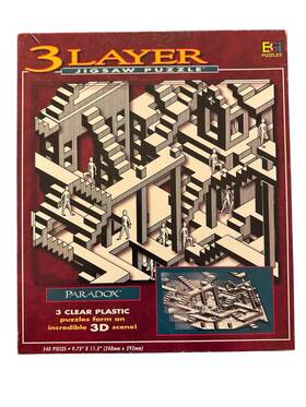 Buffalo Games Inc 732986100008 Rare Vintage 1994 Paradox 3 Layer 3d Escher Jigsaw Puzzle Bgi 540 Pcs Complete