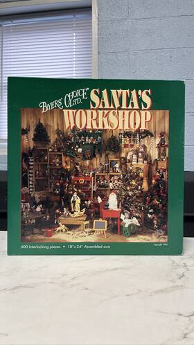 Byers Choice 700940026076 Byersft Santas Workshop 500 Pc Puzzle 18x24 1994