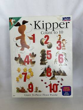 Cadaco 026608089674 1999 Kipper The Dog Figure Mick Inkpen Giant 36 Piece Puzzle Count To 10