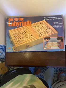 Cardinal 047754192001 Vintage Labyrinth Wooden Puzzle Maze 2 Player Industries Metal Balls 4