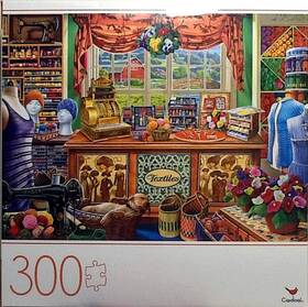 Cardinal 778988391228 Wool Shop Usa Textiles Red Barn Cash Register Sewing Machine 300 24x18 Puzzle