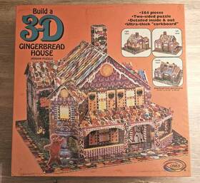 Ceaco 021081010252 1994 3d Gingerbread House Jigsaw Puzzle Corkboard With Instructions