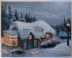 No1128-6 Ceaco 021081011280 Thomas Kinkade Silent Night 500 Pc Corkboard Jigsaw Puzzle Cork