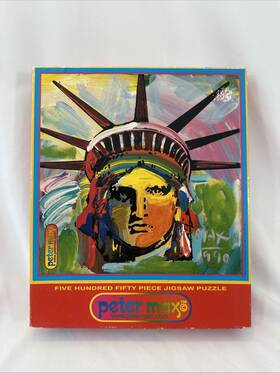 Ceaco 021081023245 Vtg Peter Max Puzzle Statue Of Liberty Head 550pc 1999 Pop Art Culture Complete