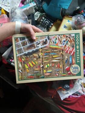 Cobble Hill 625012401852 Puzzle 1000 Piece Fishing Lures - Tackle Box Puzzle- Hand Counted