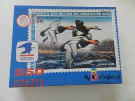 Colorforms 029101005660 Usps Puzzle 550 Pc Hunting And Conservation Stamp Redhead Ducks Thought Complete