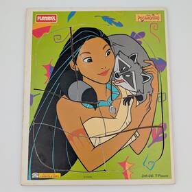 00849 Disney Vintage Pocahontas And Meeko Wood Tray Puzzle 7 Pieces