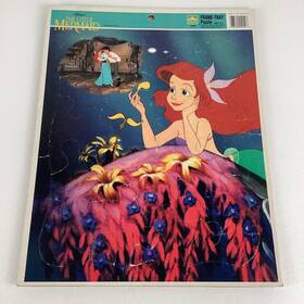 Disney 033500040498 The Little Mermaid Frame Tray Puzzle Vintage 80s Golden Ariel Prince Eric